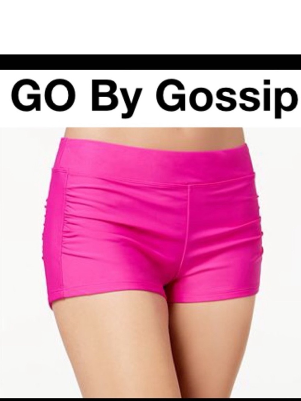 NWT GO by GOSSIP Ruched Swim Shorts